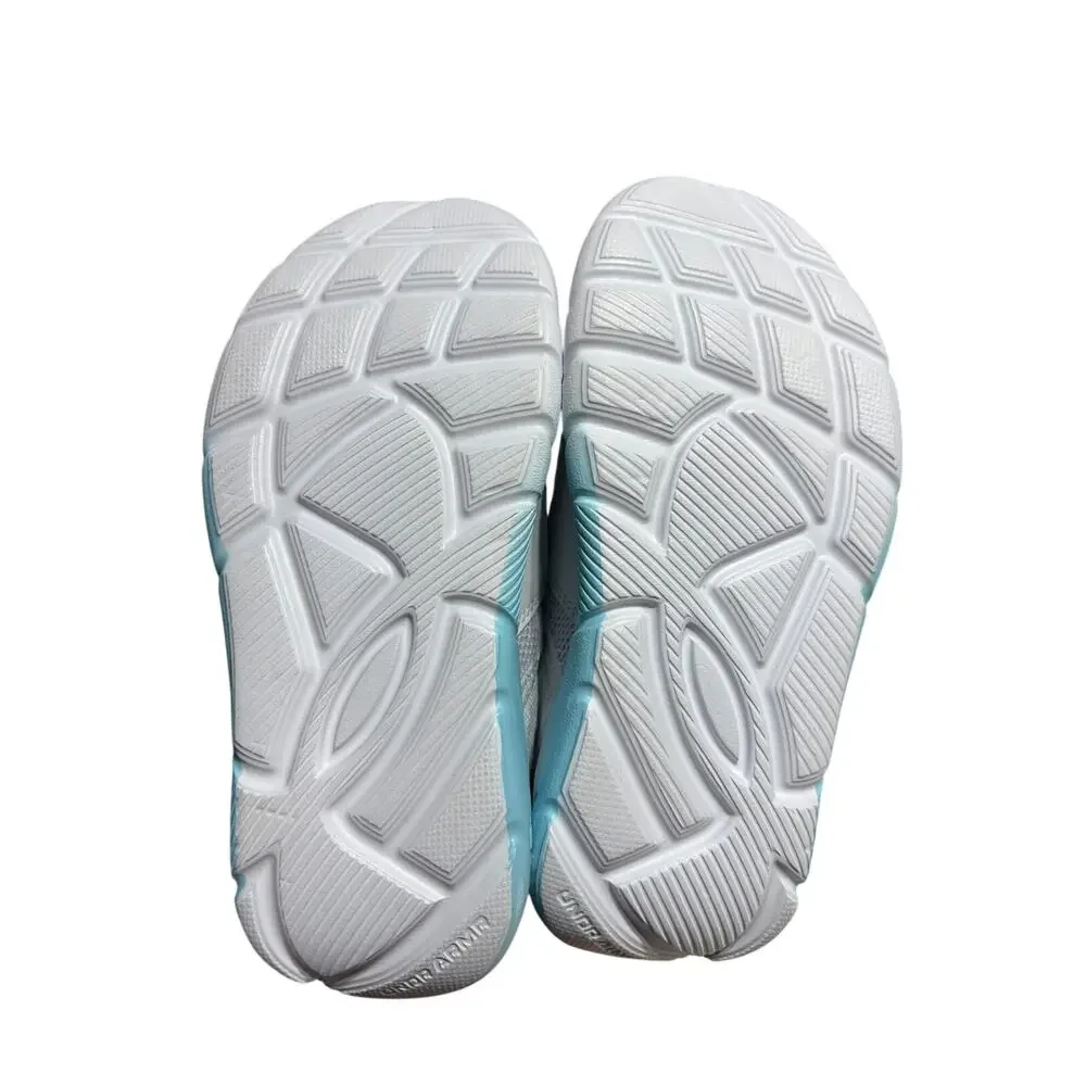 Under Armour 1Y Gray Blue Flash No Tie Kids Girls 3026723-014 Sneakers Athletic